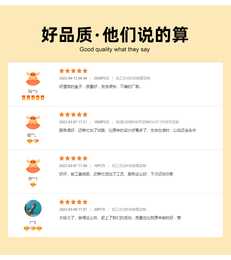 天地盖月饼盒定制客户回馈